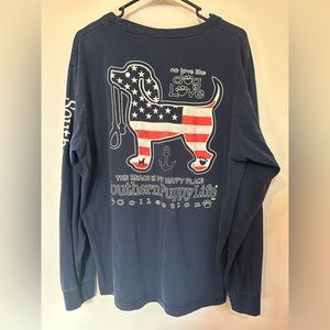 Southern Puppy Life - Navy Blue Long Sleeved T-Shirt - Size XL